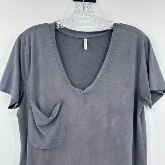 Z Supply The Suede Pocket Tee Gray Shirt Soft Lightweight Womens Size Medium - Picture 4 of 11